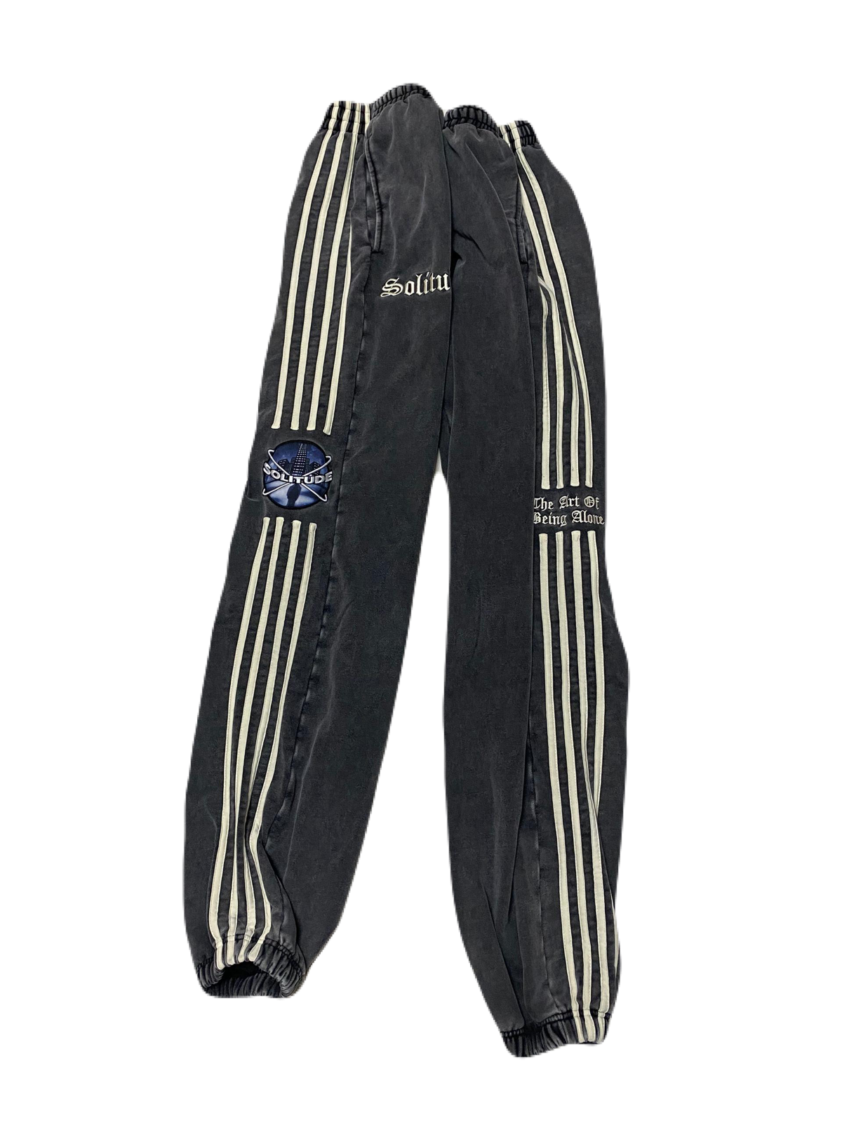 Solitude Four Stripe Roman Embroidery Sweatpants
