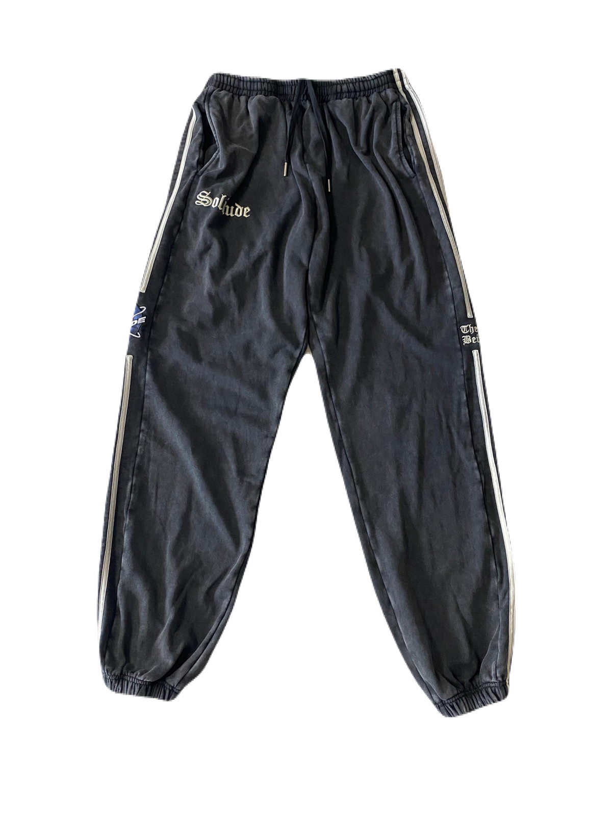 Solitude Four Stripe Roman Embroidery Sweatpants