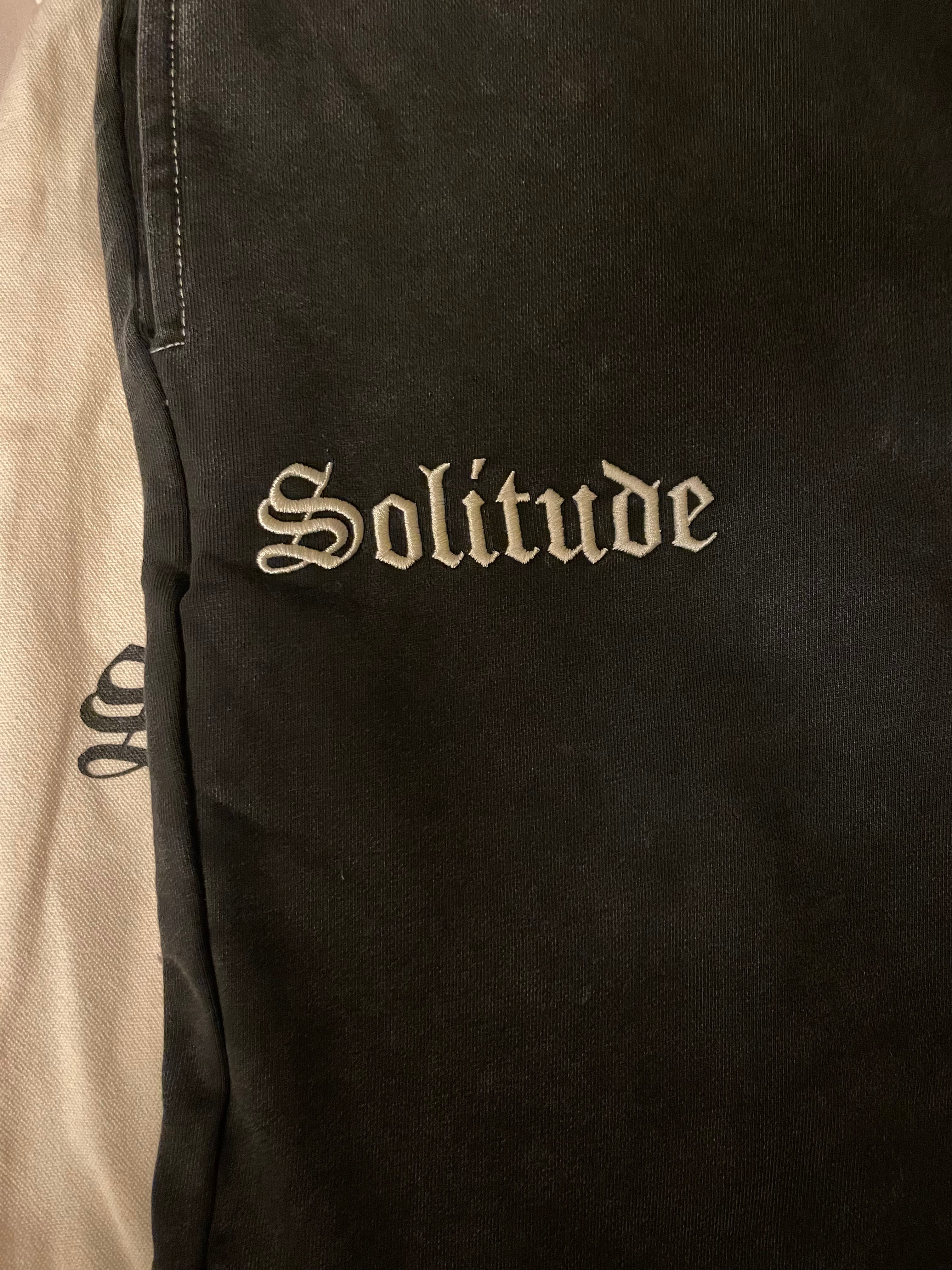 Solitude Four Stripe Roman Embroidery Sweatpants